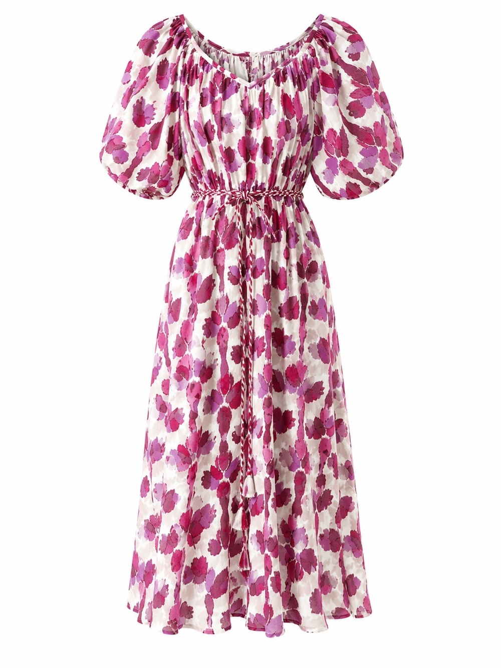 Elizabeth James Floral Maxi Dress Wedding Guest Burgundy Lilac Ivory Size XS NWT